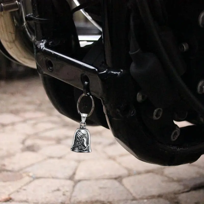 Lucky wind chimes, blessing hands guarding lucky bells, motorcycle bicycle riding ornaments, retro good luck bells