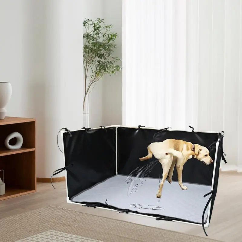 Puppy Pee Pad Holder With High Walls Dog Splash Box Guard Easy Clean Adjustable Pet Toilet Fence 600d For Indoor And Outdoor
