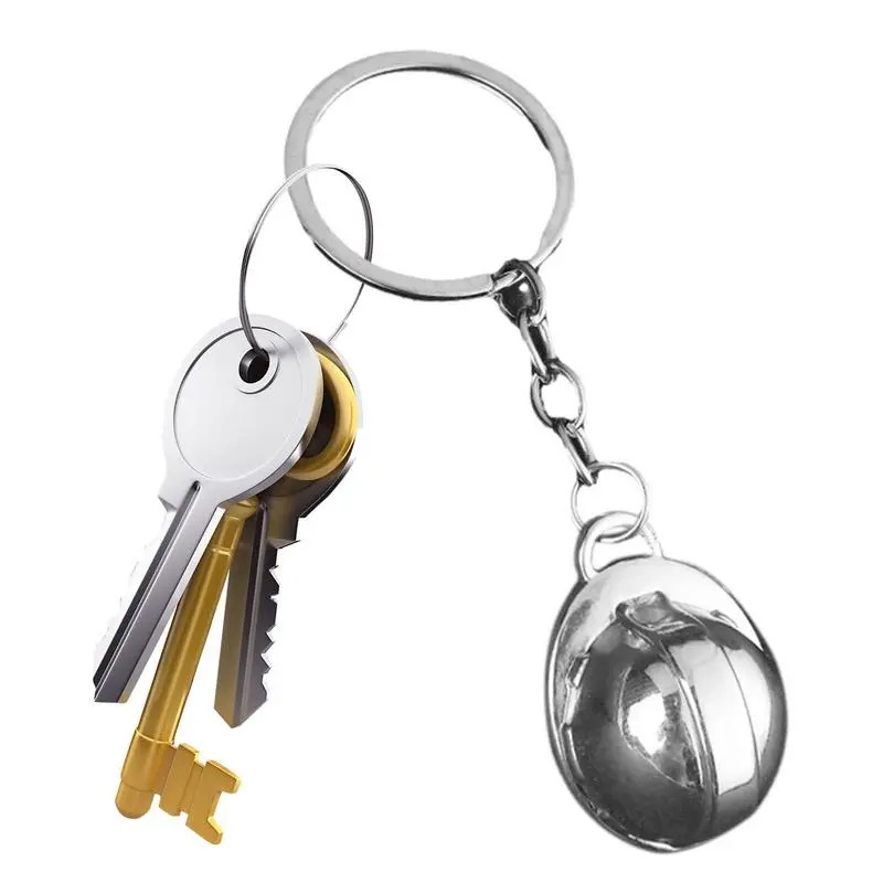 Mini safety helmet keychain Small construction safety helmet keychain Bag key pendant Creative 3D safety helmet pendant