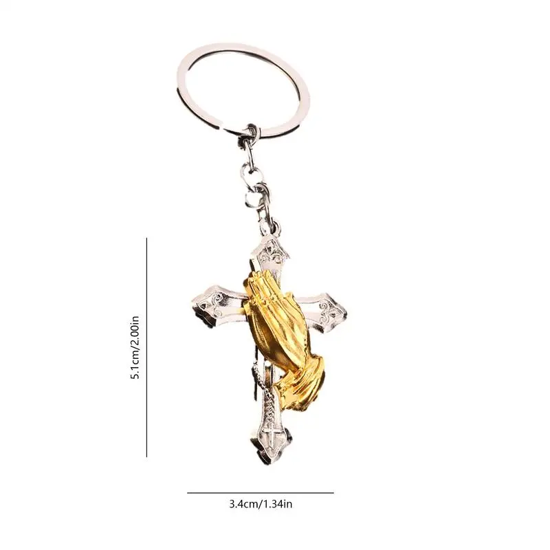 Christian Key Chains Women Praying Hands Keychain Charm Zinc Alloy Key Chains Car Key Ring Bag Charm Car Ornament Retro Keychain
