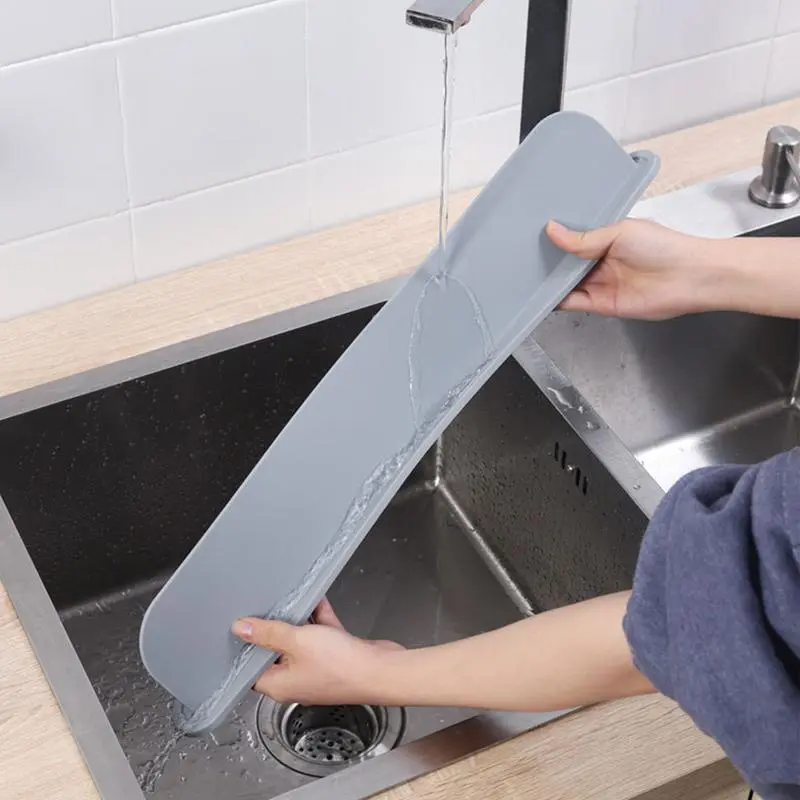 52cm kitchen sink splash guard silicone water shield reusable hand washing and vegetable washing splash guard