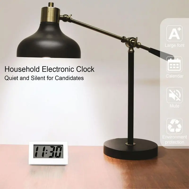Mini LCD digital clock Silent clock Desktop triangle digital clock Suitable for kitchen, bedroom, office (no alarm function)