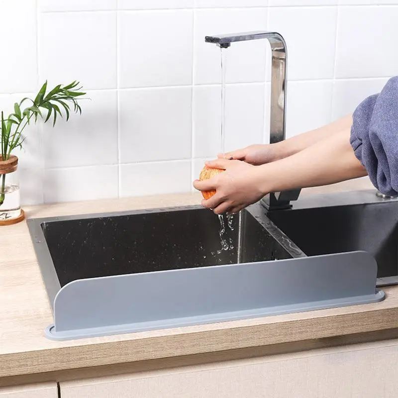 52cm kitchen sink splash guard silicone water shield reusable hand washing and vegetable washing splash guard