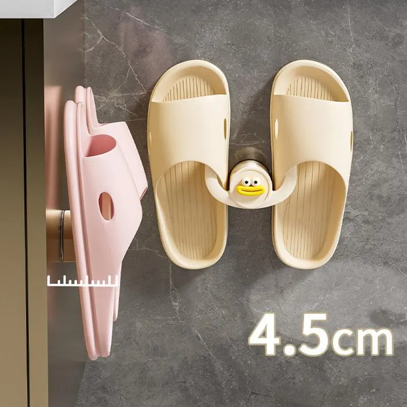 Slippers Hooks For Bathroom Wall-Mounted Cartoon Sausage Mouth Slippers Rack Bathroom Space-Saving Door Shoe Holder Funny Shoe