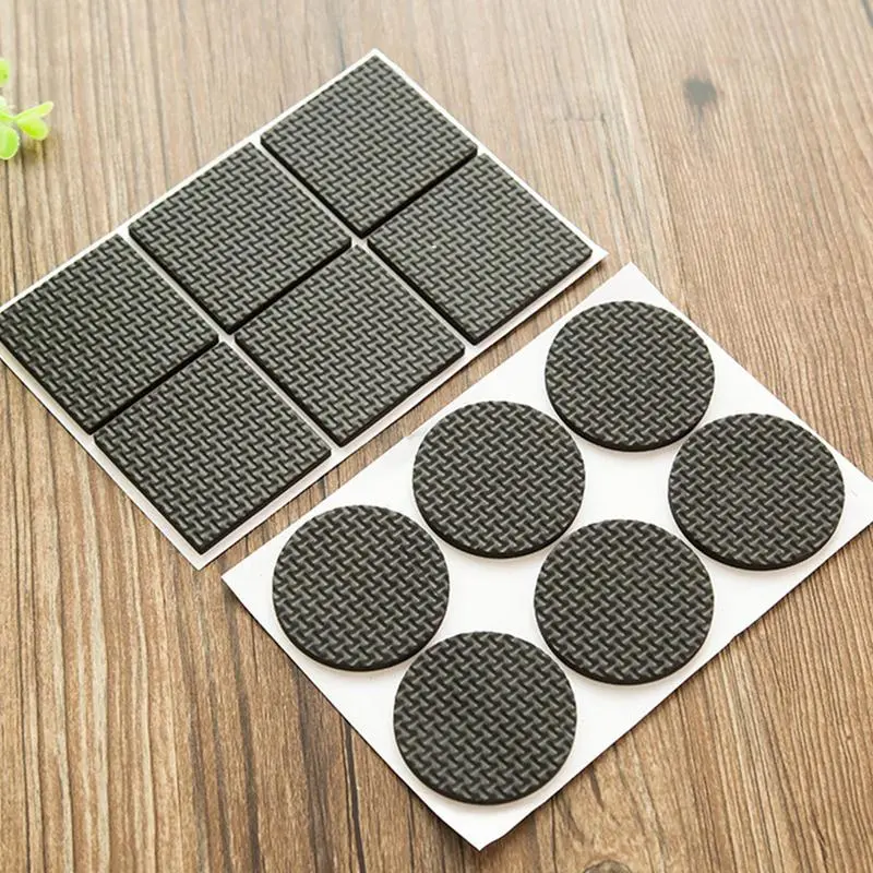 12pcs Thickened Self Adhesive Furniture Leg Pads Anti-skid Pads Wear Resistant Shock Absorber Feet Floor Anti-scratch Protectors