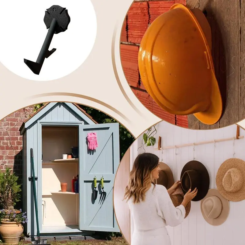 Motorcycle Helmet Holder Wall Mount Cloth Display Rack Hook With Mounting Screws Fire Fighter Hat Display Hanger For Jacket Hats