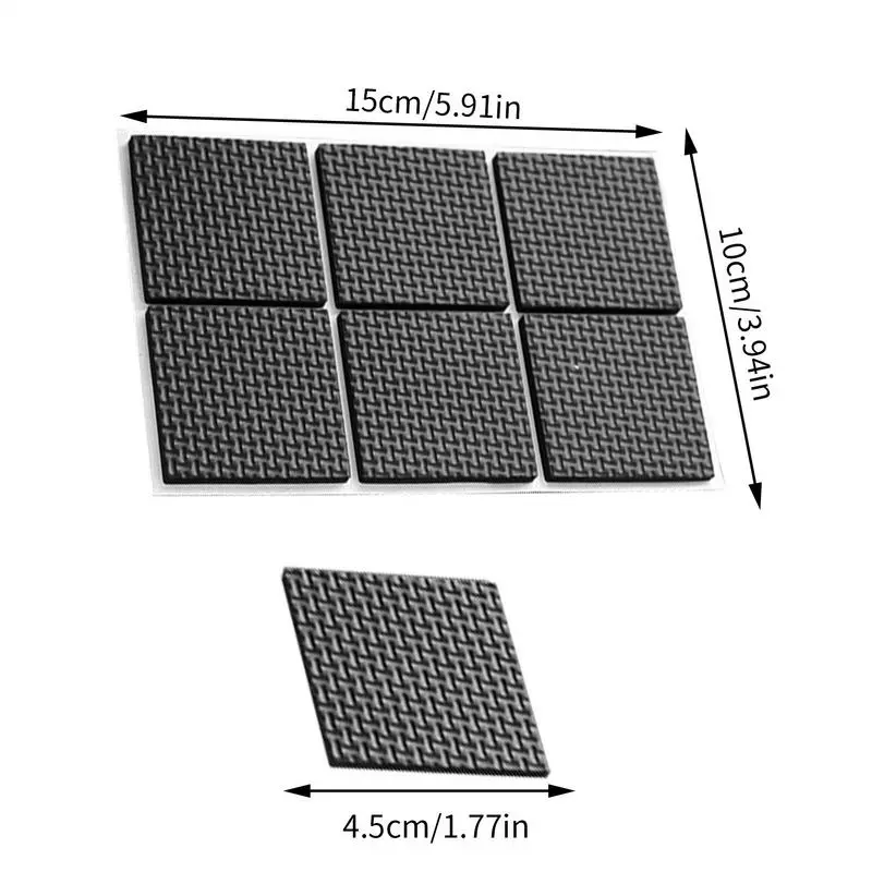 12pcs Thickened Self Adhesive Furniture Leg Pads Anti-skid Pads Wear Resistant Shock Absorber Feet Floor Anti-scratch Protectors