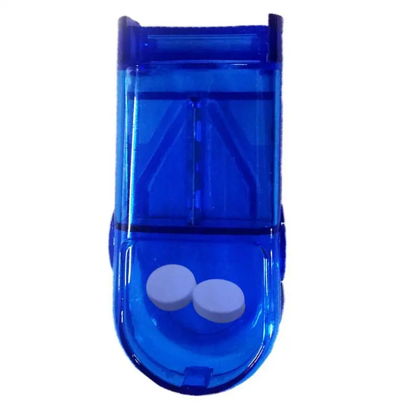 Portable pill cutter 2 in 1 pill cutter medicine storage box convenient transparent medicine dispenser travel pill box