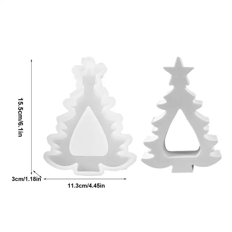 Christmas Tree Silicone Mold Reusable 3D Christmas Tree Candle Mold Handmade Non-Stick Home Decoration Easy Release Craft Molds