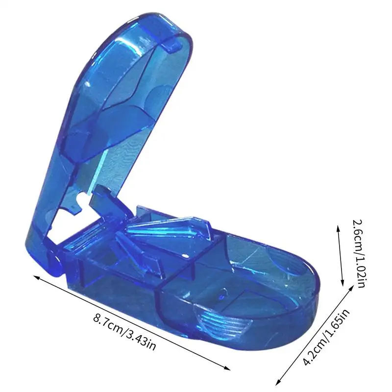 Portable pill cutter 2 in 1 pill cutter medicine storage box convenient transparent medicine dispenser travel pill box