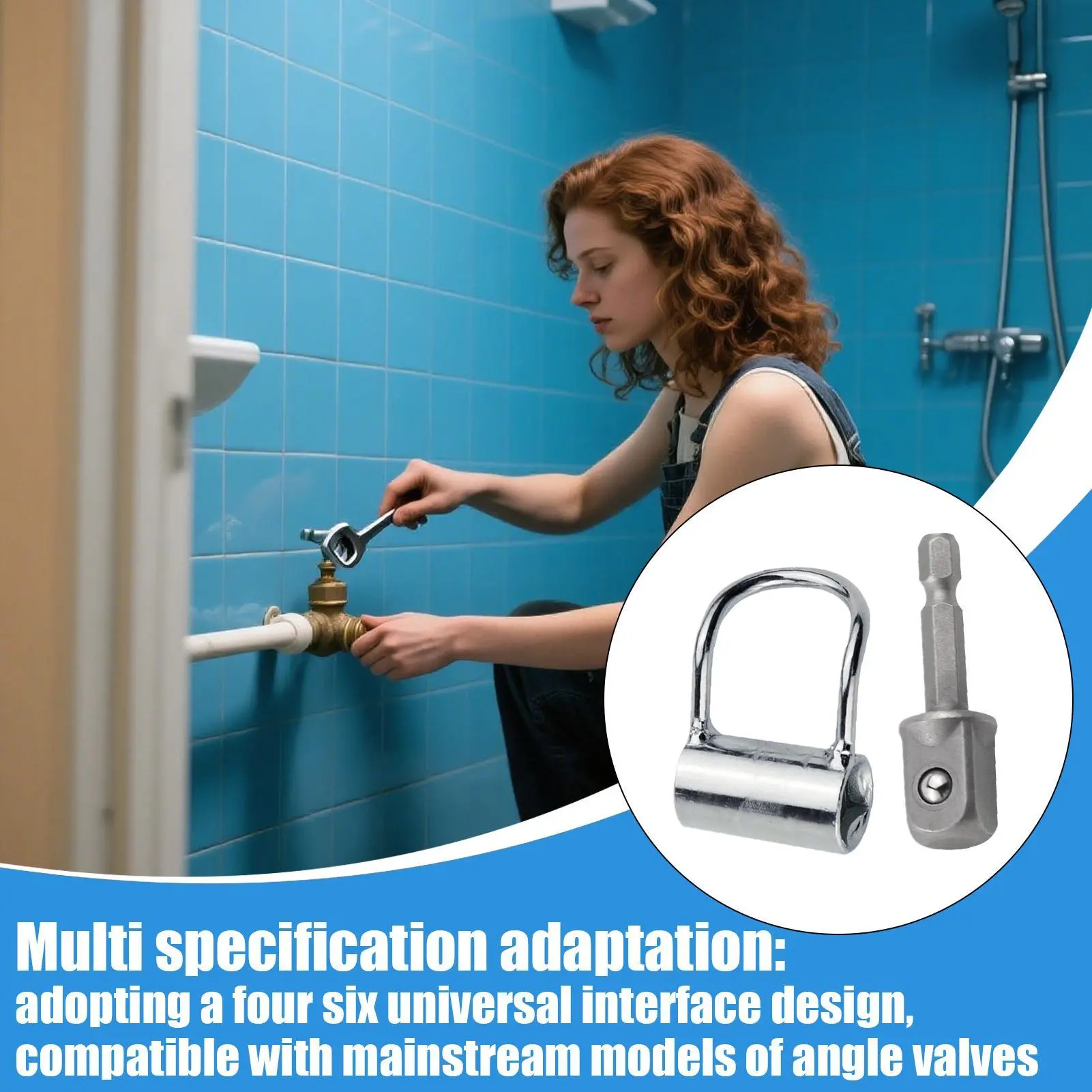 Angle Stop Wrench Angle Stop Valve Wrench Water System Maintenance Hand Tool For Tight Space Bathroom Toilet Under Sink Kitchen