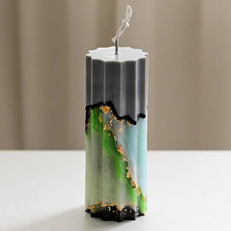 Cylinder Candle Mold Acrylic Stripe Cylinder Candle Molds For Candle Making Pillar Candles Resin Mould Resin Aromatherapy Molds