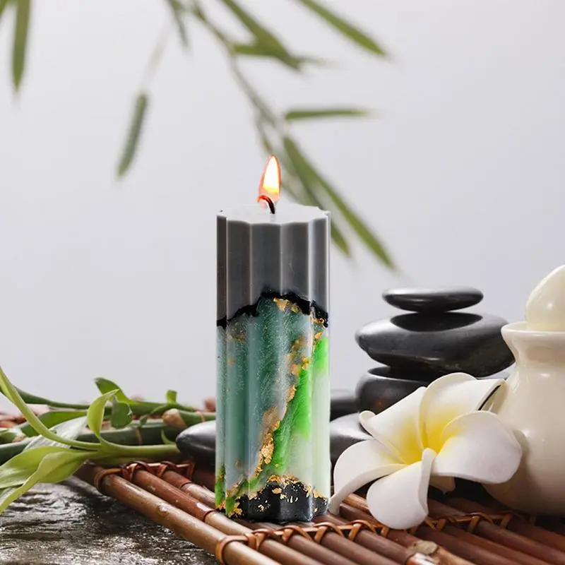 Cylinder Candle Mold Acrylic Stripe Cylinder Candle Molds For Candle Making Pillar Candles Resin Mould Resin Aromatherapy Molds