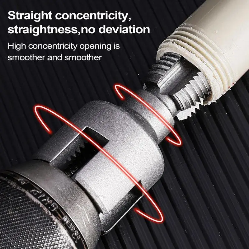PVC Threader For Drill PVC Thread Maker Tool External Internal 1/2 & 3/4 Dies Cutter For Home Repair Water Tube Hose Wood