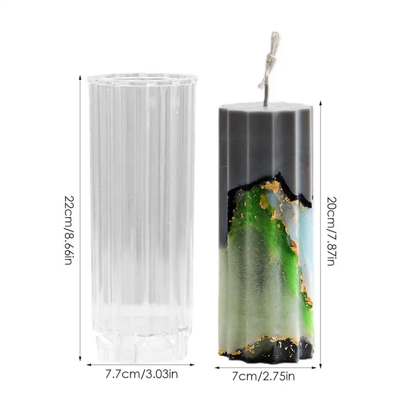 Cylinder Candle Mold Acrylic Stripe Cylinder Candle Molds For Candle Making Pillar Candles Resin Mould Resin Aromatherapy Molds