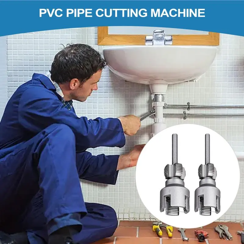 PVC Threader For Drill PVC Thread Maker Tool External Internal 1/2 & 3/4 Dies Cutter For Home Repair Water Tube Hose Wood