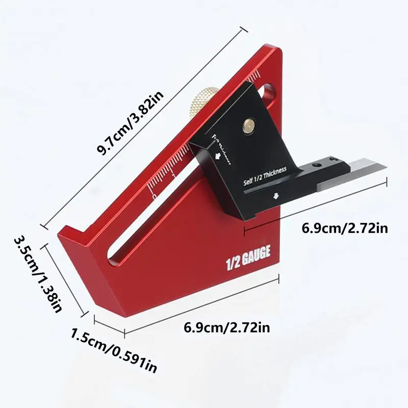 Center Finder Woodworking Center Scriber Aluminum Alloy Precision Compact Scriber Fit Less Than 58mm Thick For Engineering