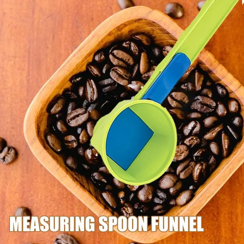 Creative anti-spill measuring spoon Funnel anti-spill long handle spoon Exercise protein powder and sports drink measuring spoon