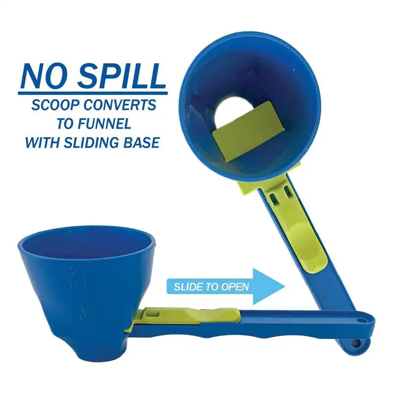 Creative anti-spill measuring spoon Funnel anti-spill long handle spoon Exercise protein powder and sports drink measuring spoon