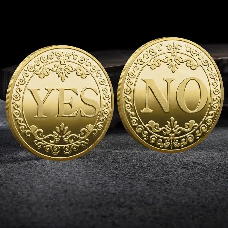Yes No Metal Decision Coin Make A Decision Lucky Coin Embossed Electroplated Collectible Coin Commemorative Coin