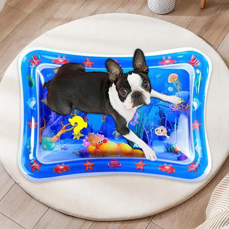 Water Sensory Play Mat For Dog Pat Water Mat Thickened Interactive Cat Toys With Marine Design For Small Animals Cool