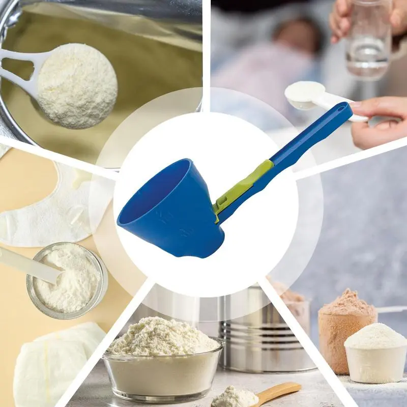 Creative anti-spill measuring spoon Funnel anti-spill long handle spoon Exercise protein powder and sports drink measuring spoon
