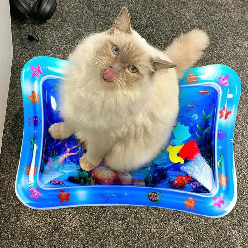 Water Sensory Play Mat For Dog Pat Water Mat Thickened Interactive Cat Toys With Marine Design For Small Animals Cool