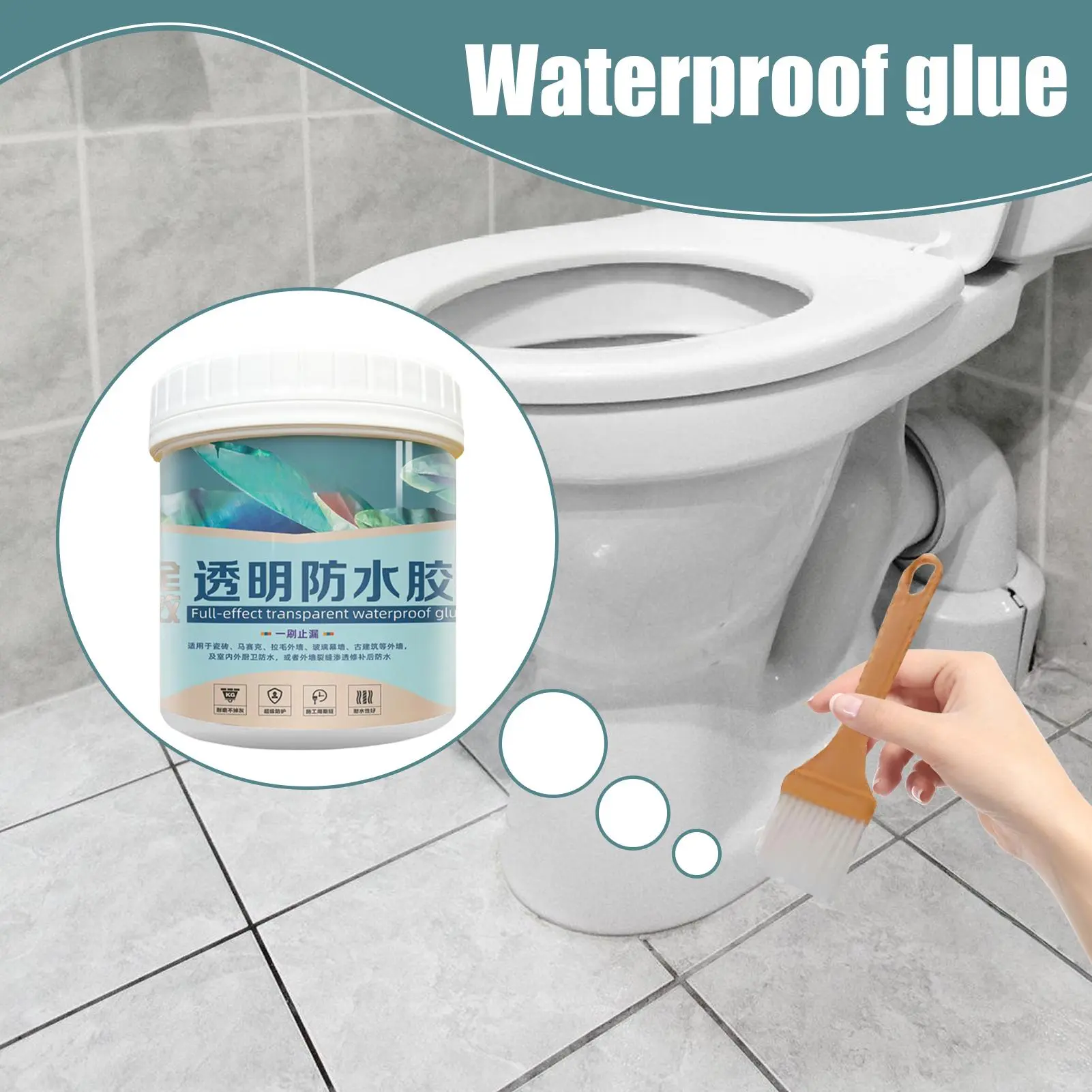 Transparent Waterproof Adhesive 300g Invisible Repairing Leak Agent Water-Based Anti-Leakage Sealant For Indoor Bathroom Kitchen