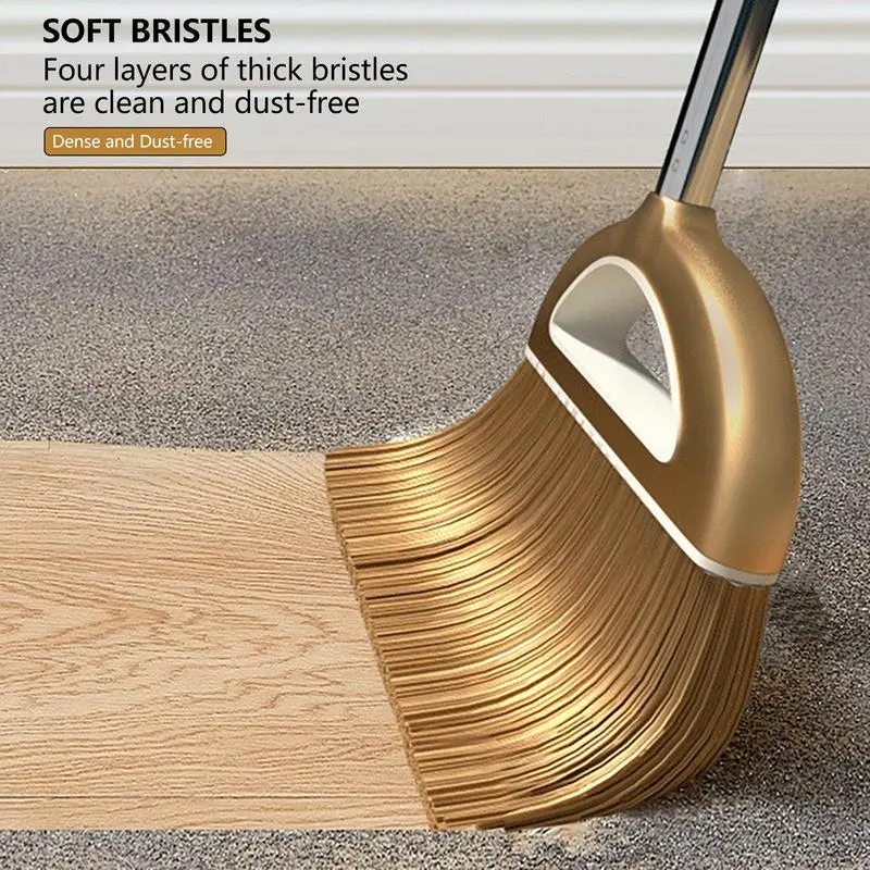 Cleaning brush broom dustpan set Stainless steel detachable long handle pole Non-stick hair remover With comb filter