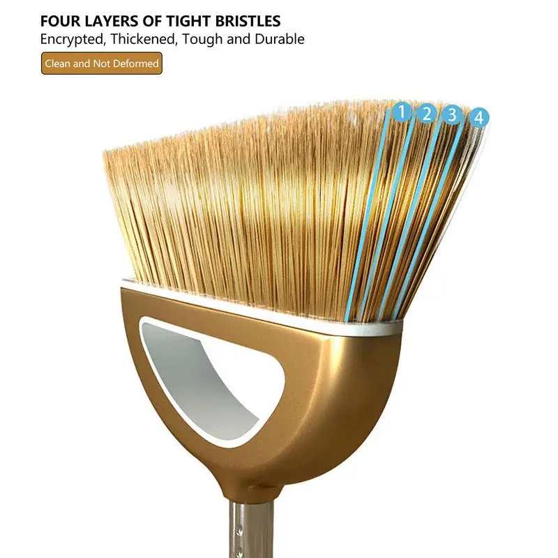 Cleaning brush broom dustpan set Stainless steel detachable long handle pole Non-stick hair remover With comb filter