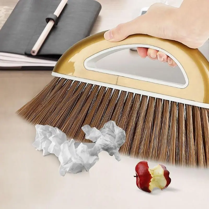 Cleaning brush broom dustpan set Stainless steel detachable long handle pole Non-stick hair remover With comb filter