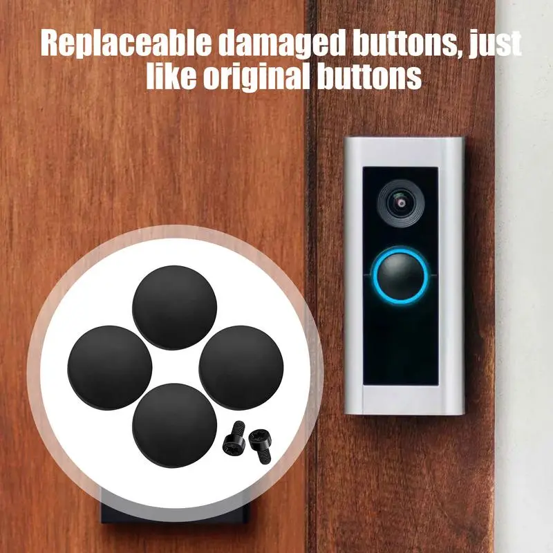 4pcs doorbell button replacement parts with two screws to replace and repair broken buttons Video doorbell button