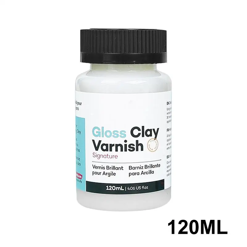 120ml Clay Varnish Safe Air Dry Clay Gloss Long Lasting Gloss Waterproof Clay Varnish Ceramic Oil Painting Art Supplies