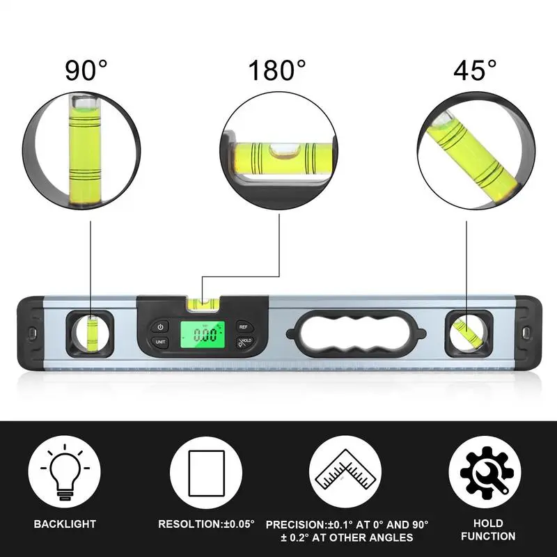Digital Level Human Engineering Torpedo Level Magnetic 20In Digital Level Tool Torpedo Level And Protractor Digital Angle Gauge