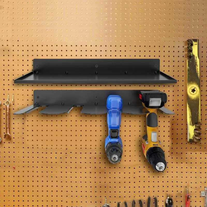 Power Tool Storage Rack Drill Storage Rack Wall Mount Heavy Duty Compact Shelf Hooks For Garden Outdoor Basement Construction