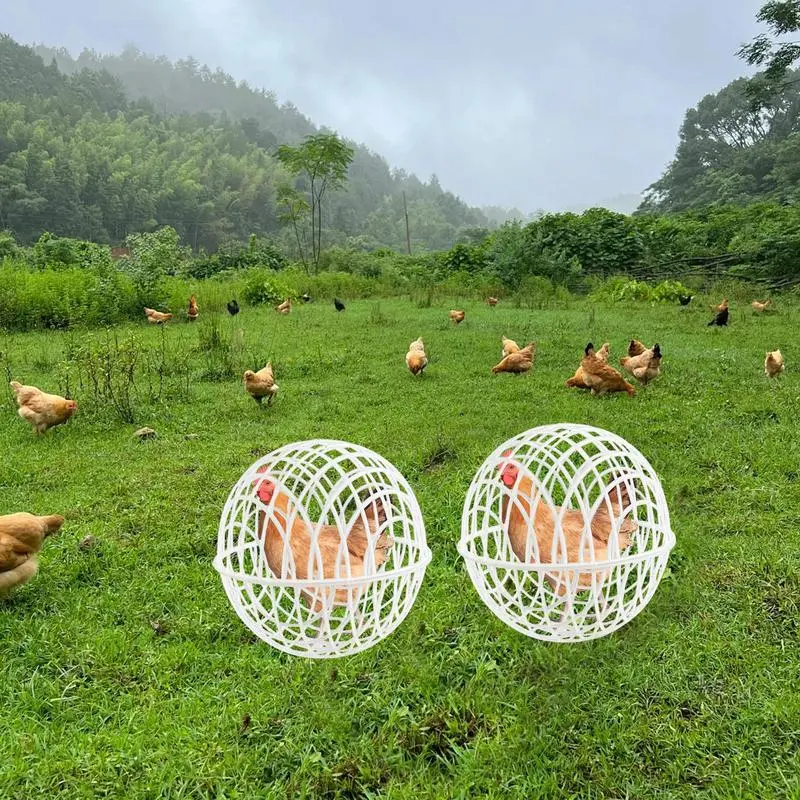 3 Pack Outdoor Movable Chicken Ball Cage Pet Safety Cage Ball Shaped Rollable Chicken Hamster Pet Cage