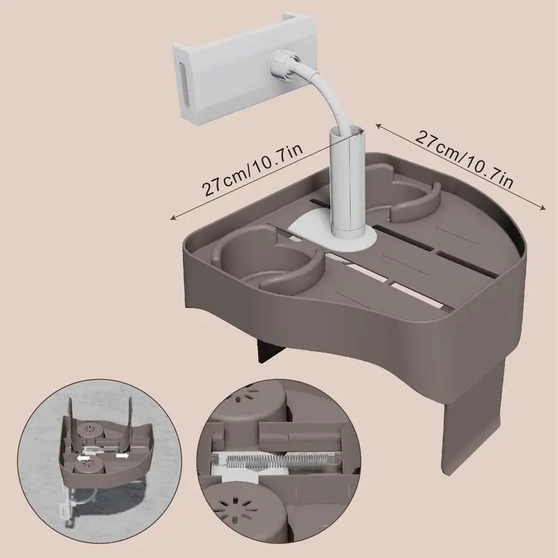 Hot Tub Cup Holder Hot Tub Caddy Drink Tray Adjustable Spa Caddy With 2 Cup Holders For Bathtub Outdoor Inflatable Pool Wall