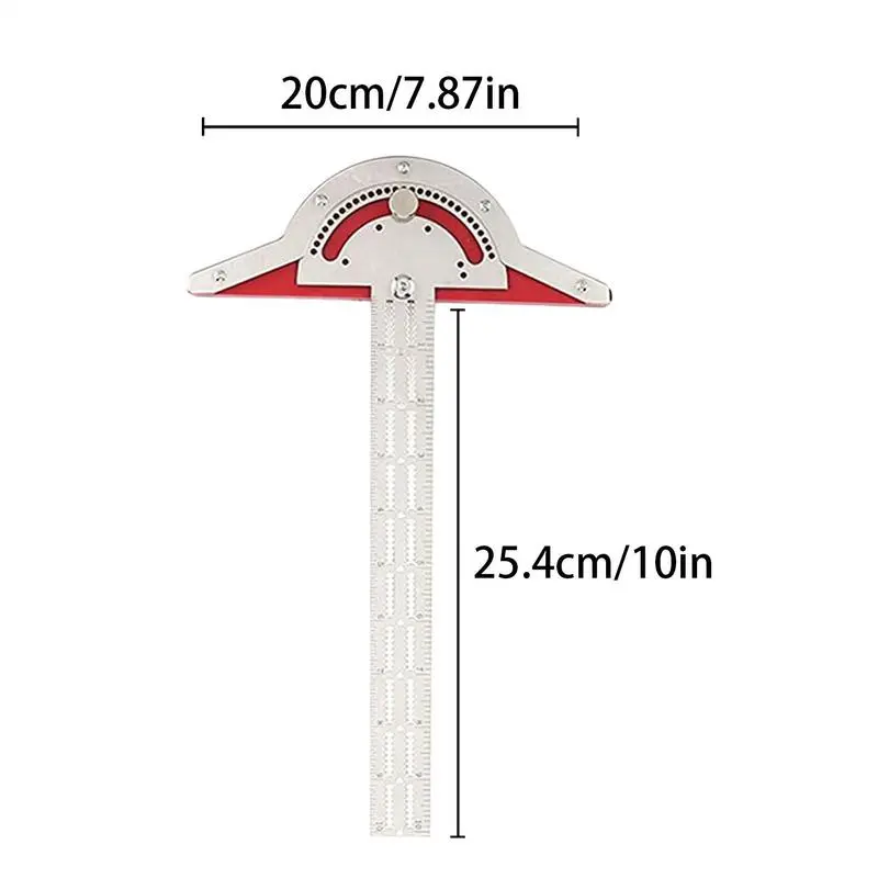 Edge Ruler Woodworking Stainless Steel Adjustable Protractor Angle Finder Woodworker Edge Ruler Precision Carpentry Ruler
