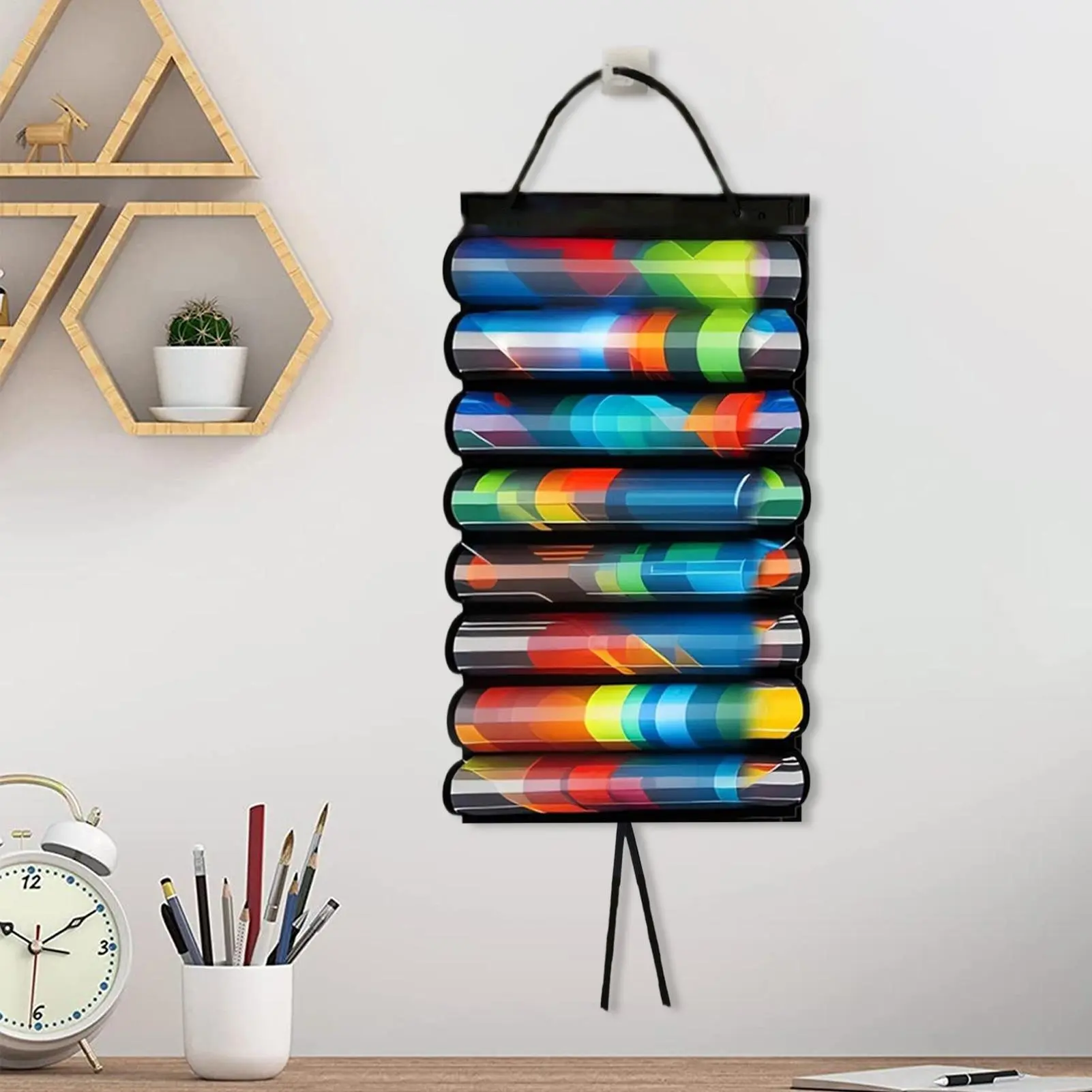 Card Game Mat Holder Organizer Bag For 8 Game Mats Space-Saving Wall-Mounted Pad Container For Family Friends Classmates Home