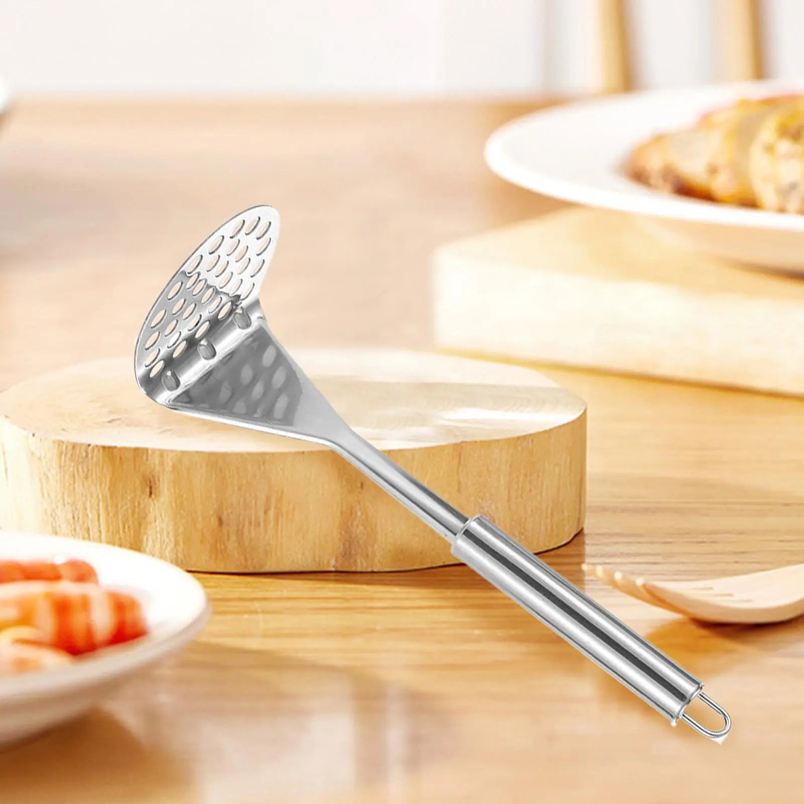 Stainless Steel Masher Fruits Smasher Stainless Steel Non-Slip Manual Potato Masher For Cooking Baby Food Meat Mashed Veggies