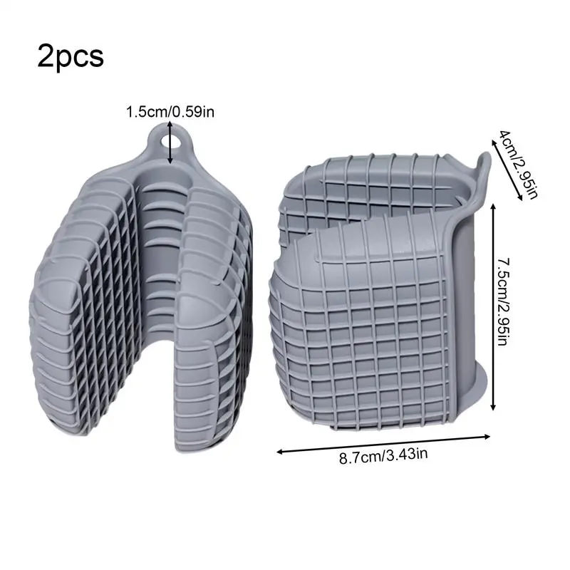 Silicone Pot Holder Silicone Kitchen Finger Protector Non-Slip Cooking Pinch Grips Gloves For Baking Turning Adjusting Baking