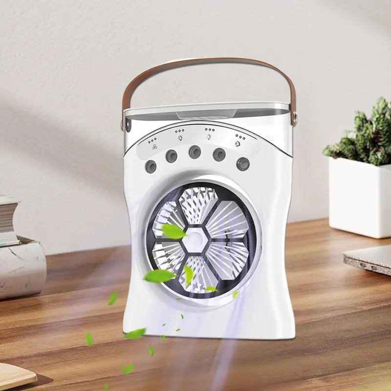 Misting Desk Fan Rechargeable Desktop Fan With Mist 180-Degree Rotating Three-Speed Cooling Machine For Hot Weather Dorm Bedroom