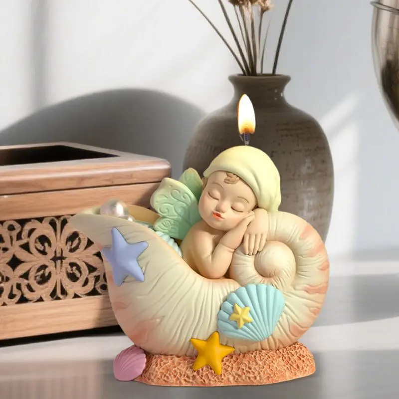 Candle Wax Molds Silicone Candle Molds Conch Angel Shape Crafting Tools Resin Casting Mould Epoxy Craft Supplies For Home