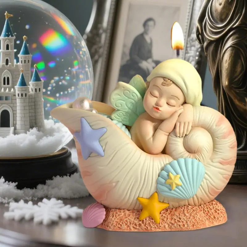 Candle Wax Molds Silicone Candle Molds Conch Angel Shape Crafting Tools Resin Casting Mould Epoxy Craft Supplies For Home