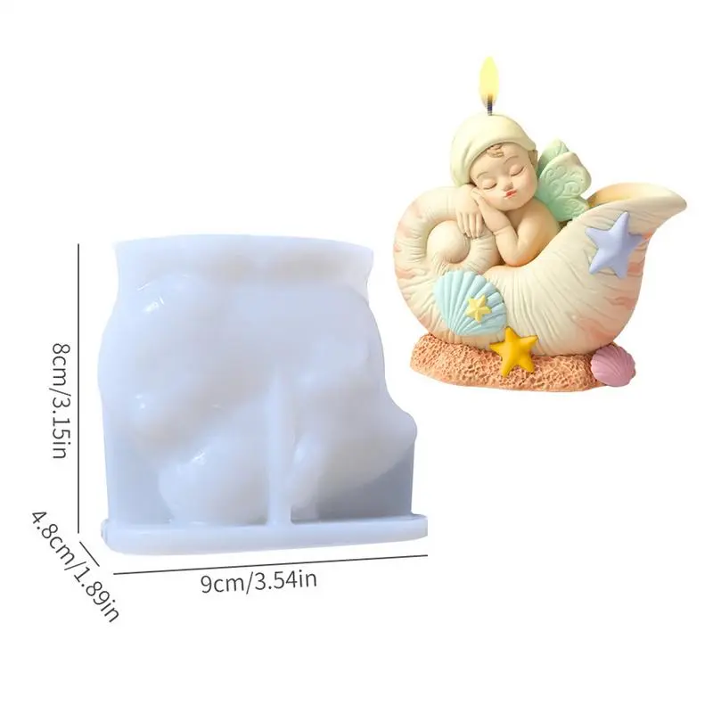 Candle Wax Molds Silicone Candle Molds Conch Angel Shape Crafting Tools Resin Casting Mould Epoxy Craft Supplies For Home