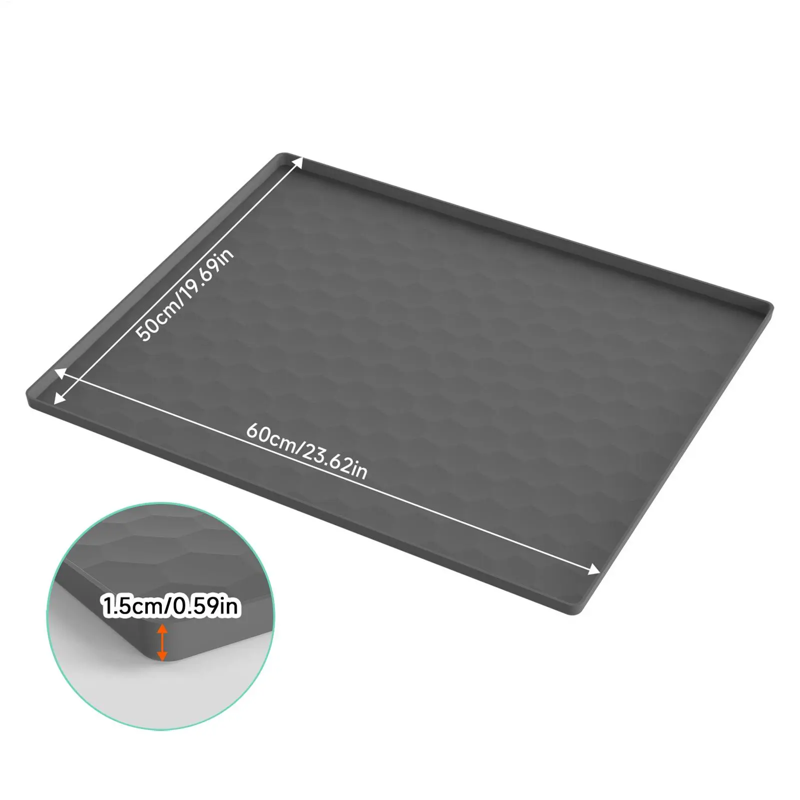 Under Commode Chair Mat Waterproof Silicone Toilet Commode Pad With Raised Edge Multi-Purpose Floor Protective Pad With