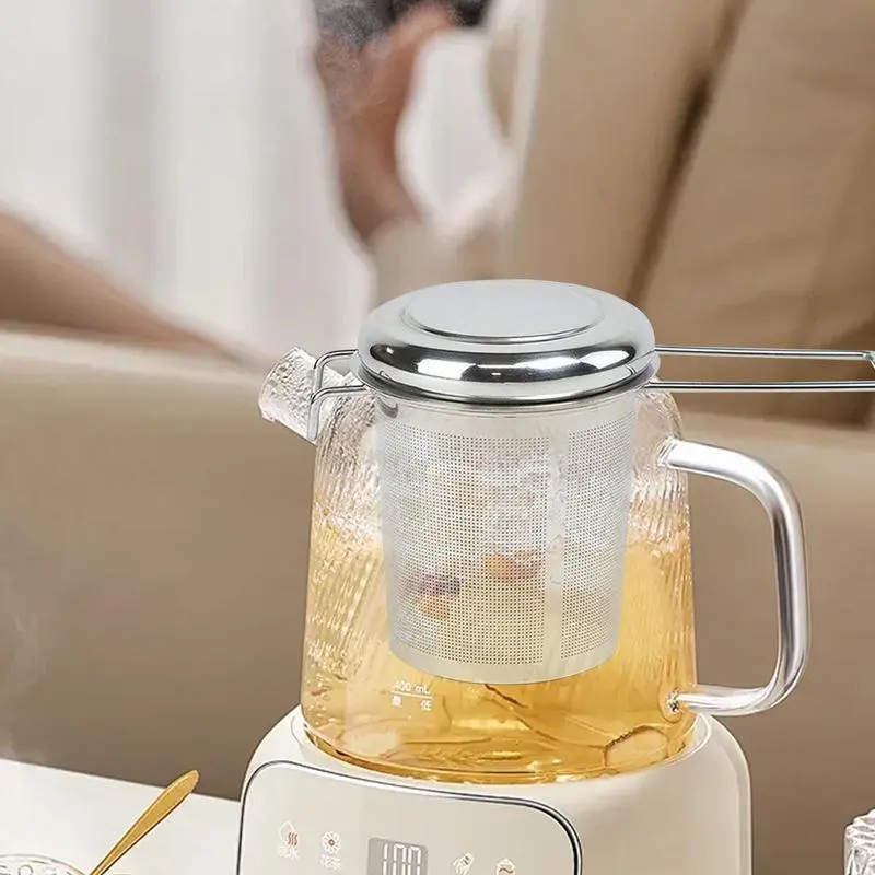 Stainless Steel Tea Infuser Drinks Strainer With Handle Fine Mesh Tea Infuser With Lid And Handle For Camping Travel Home