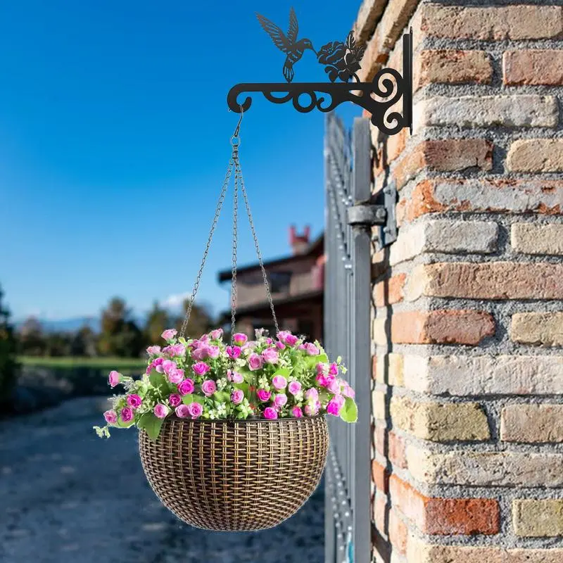 Plant Hangers Outdoor Heavy Duty Wall Mount Heavy Duty Wind Chime Hanger Shelf Brackets & Supports For Tree Railing Deck Fence