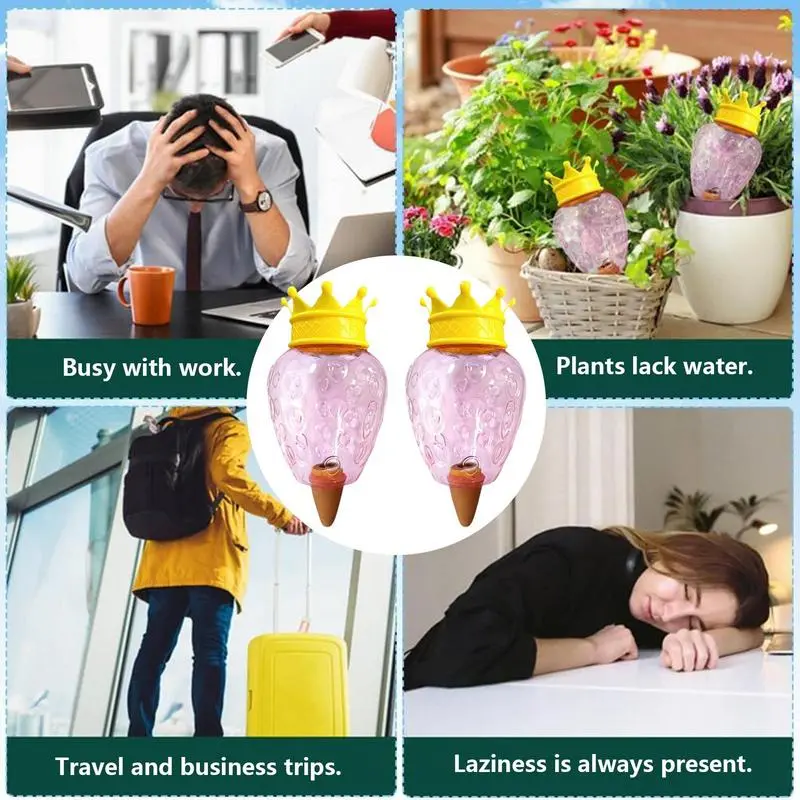 Plant Watering Globes 2X Plant Waterer Globes Automatic Slow Release Irrigation System For Houseplants Potted Flowers Succulents