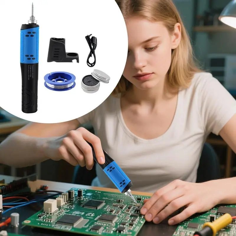 USB Soldering Iron Cordless Portable Soldering Iron Kit Precision Tip Adjustable Temperature Desoldering Tool For Home Appliance